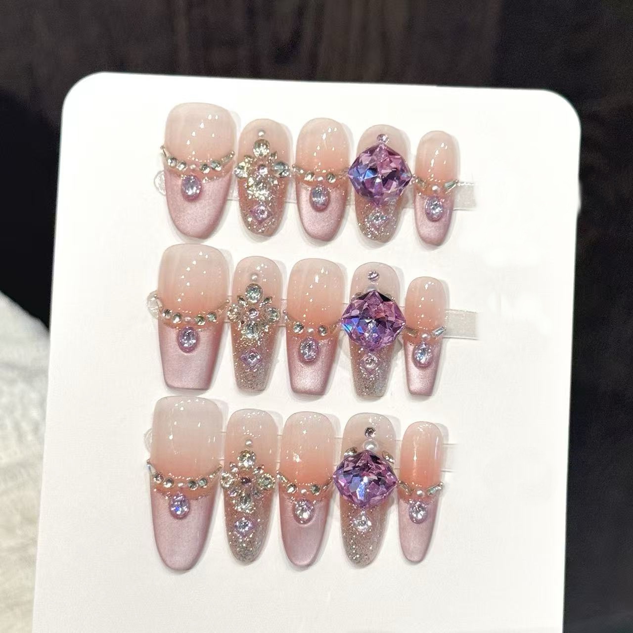 Nail Art French Nails - 10 шт. Накладные ногти ручной работы,
