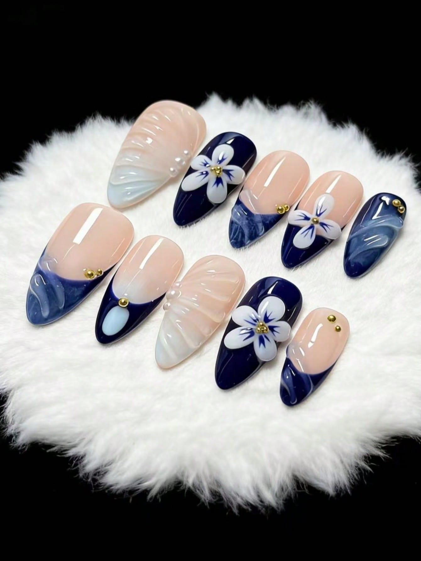 Nail Art French Nails - Набор из 10 предметов: Накладные ногти