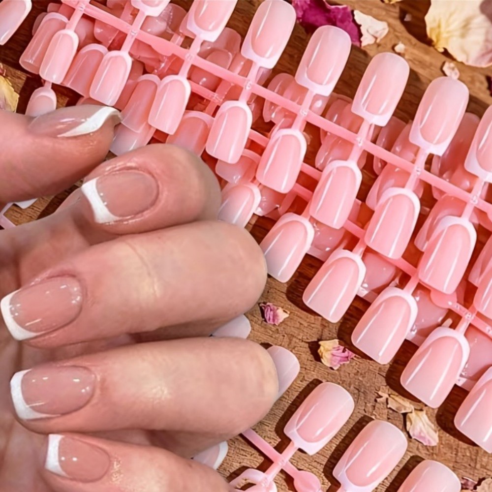 Nail Art French Nails - 120 шт. коротких квадратных накладных ногтей