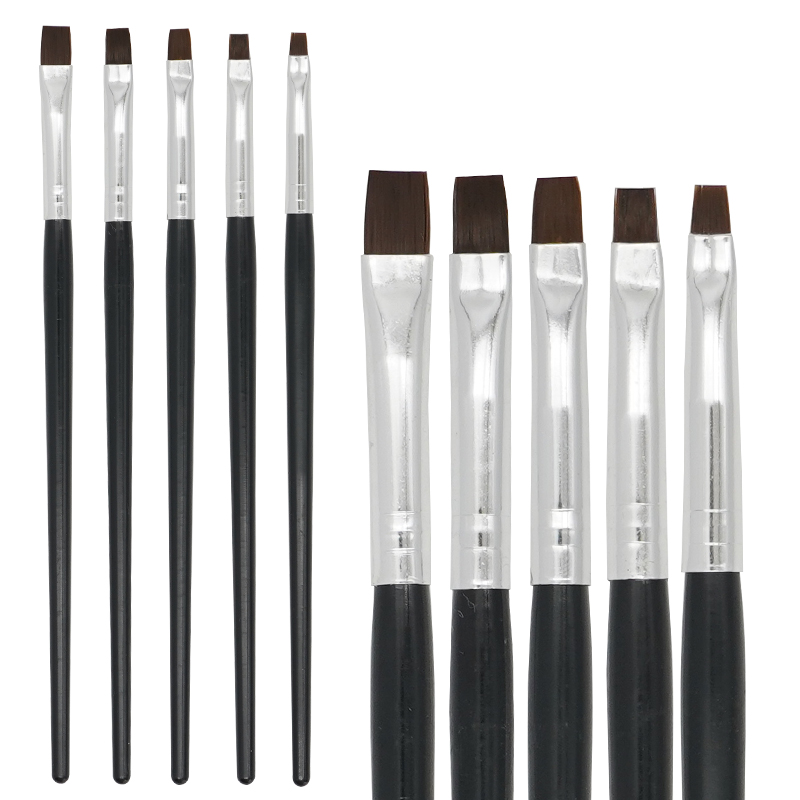 Nail Fan Brush - 5 шт., ручка-кисть из смолы, фарфоровая