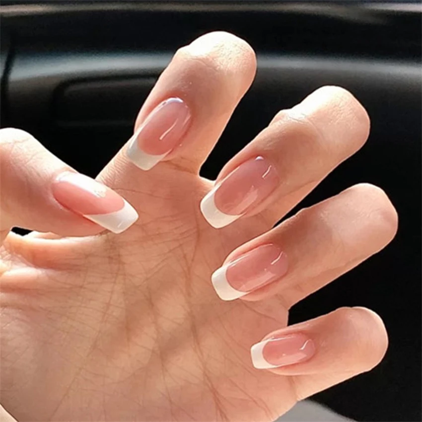 Nail Art French Nails - 24 шт./компл. короткие французские минималистичные накладные