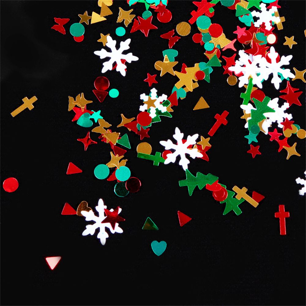 Nail Art Xmas Tree - Хлопья для ногтей, металлические ломтики, тонкие