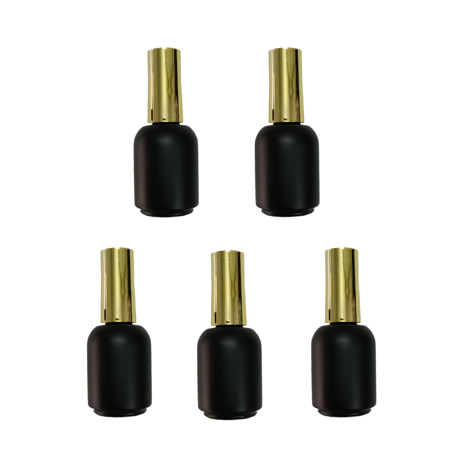 Nail Fan Brush - 20 мл, 5 штук, пустые черные