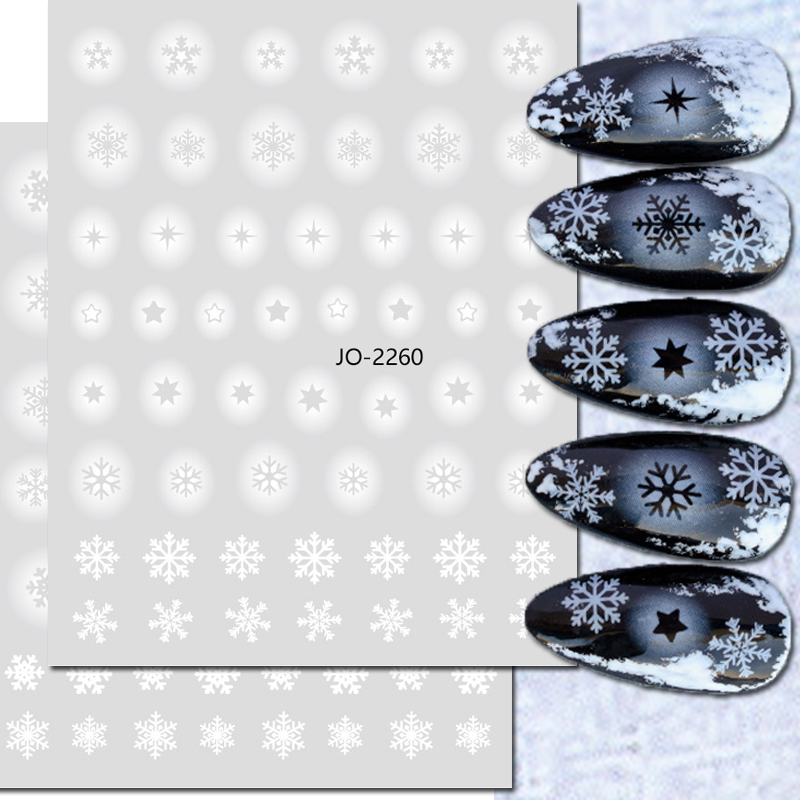 Nail Art Xmas Tree - 3d наклейки для дизайна ногтей, белые