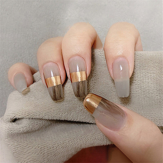 Nail Art Ombre - 24 шт. накладных ногтей средней длины
