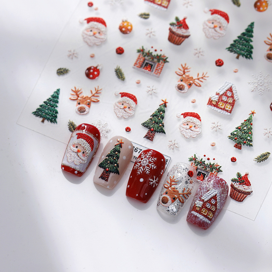 Nail Art Xmas Tree - Милые рождественские наклейки для ногтей с