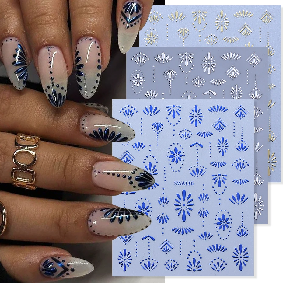 Nail Art France - 3 шт., наклейки для ногтей в