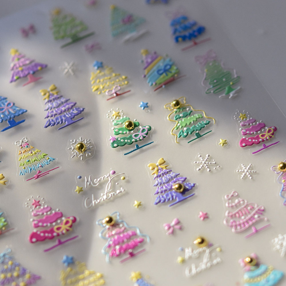 Nail Art Xmas Tree - Рождественские наклейки для дизайна ногтей, 5D