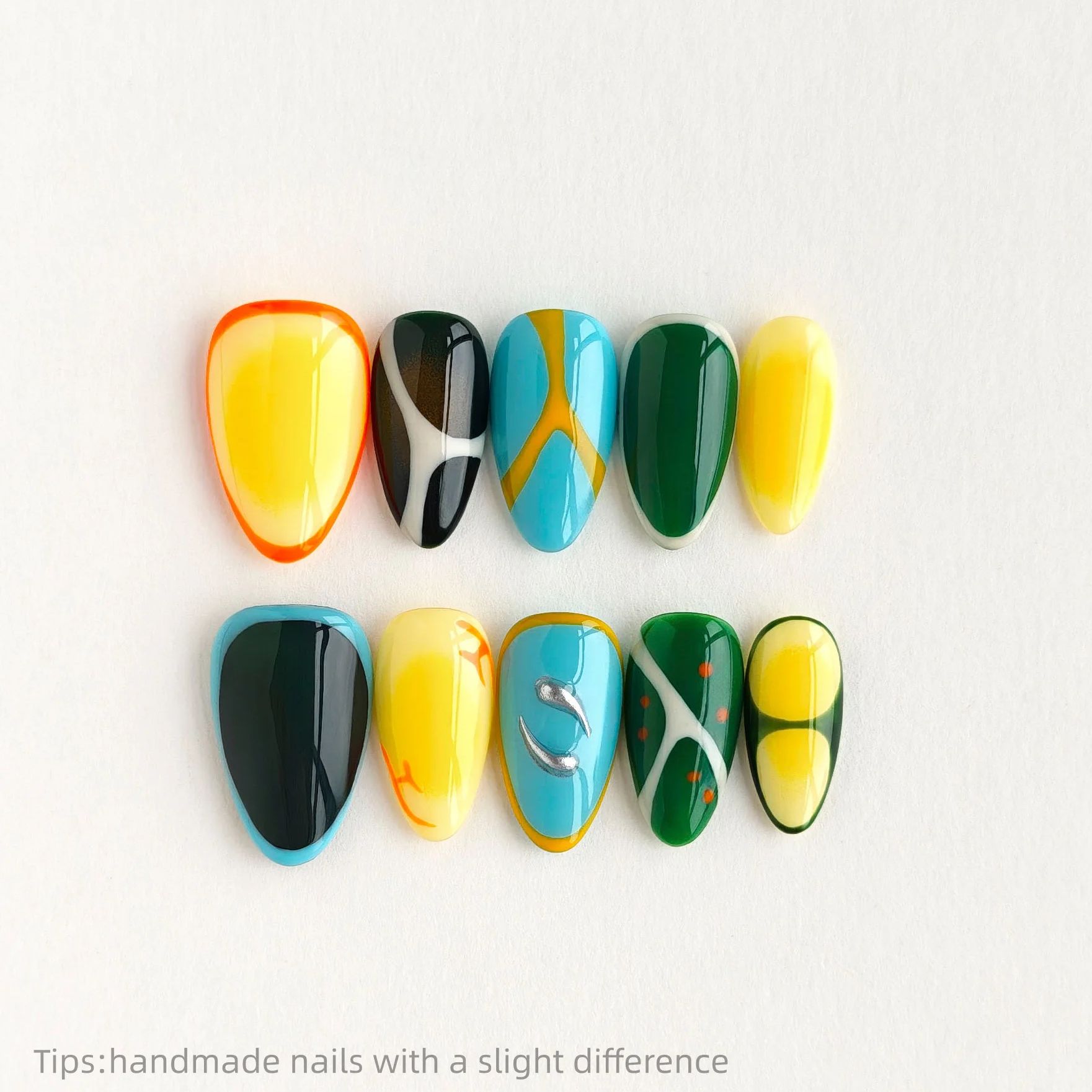 Nail Art Full Color - 10 шт. Накладные ногти ручной работы