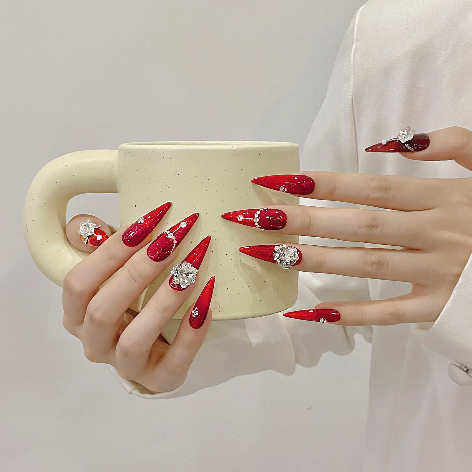 10 шт., красные накладные ногт – обзор и цена Nail Art Flower
