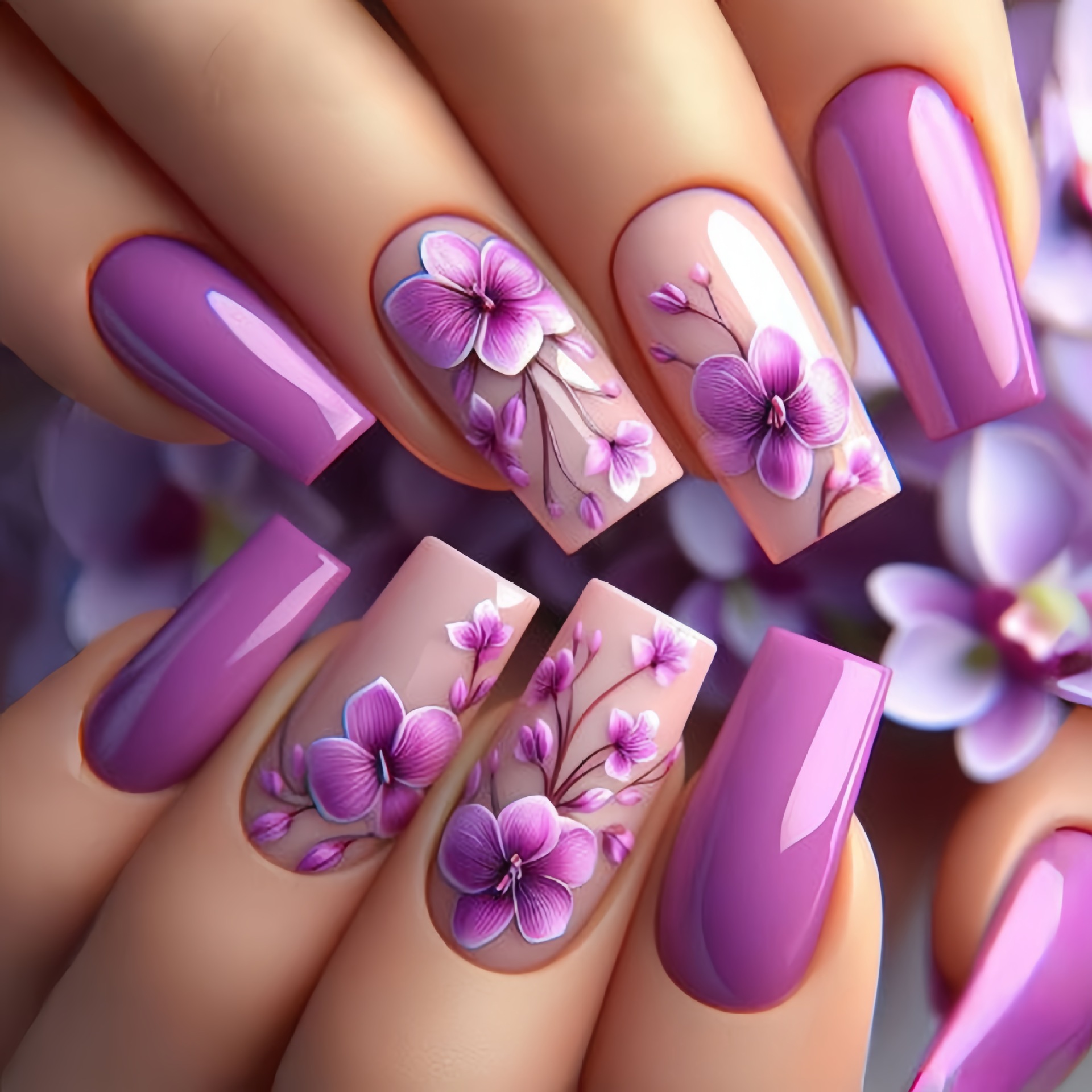 24 шт./компл., средние длинные – обзор и цена Nail Art Flower
