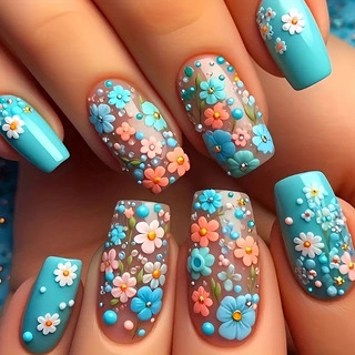 24 шт./компл., средние длинные – обзор и цена Nail Art Flower