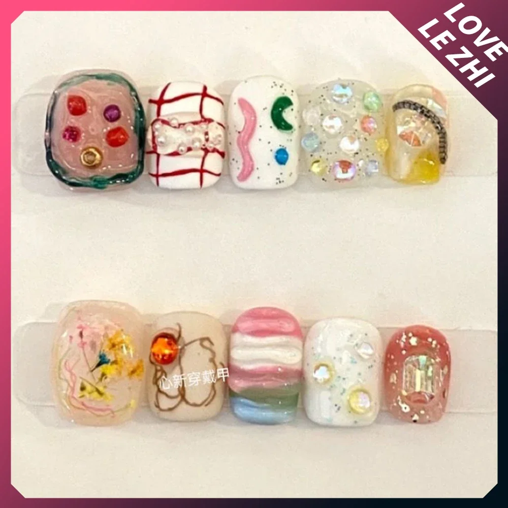 10 шт., забавные цветные корот – обзор и цена Nail Art Love