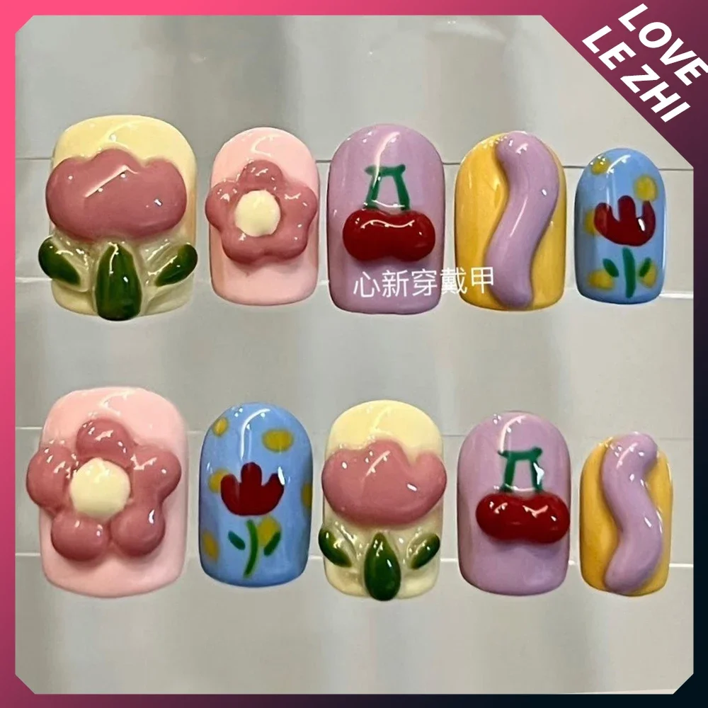10 шт., забавные цветные корот – обзор и цена Nail Art Love