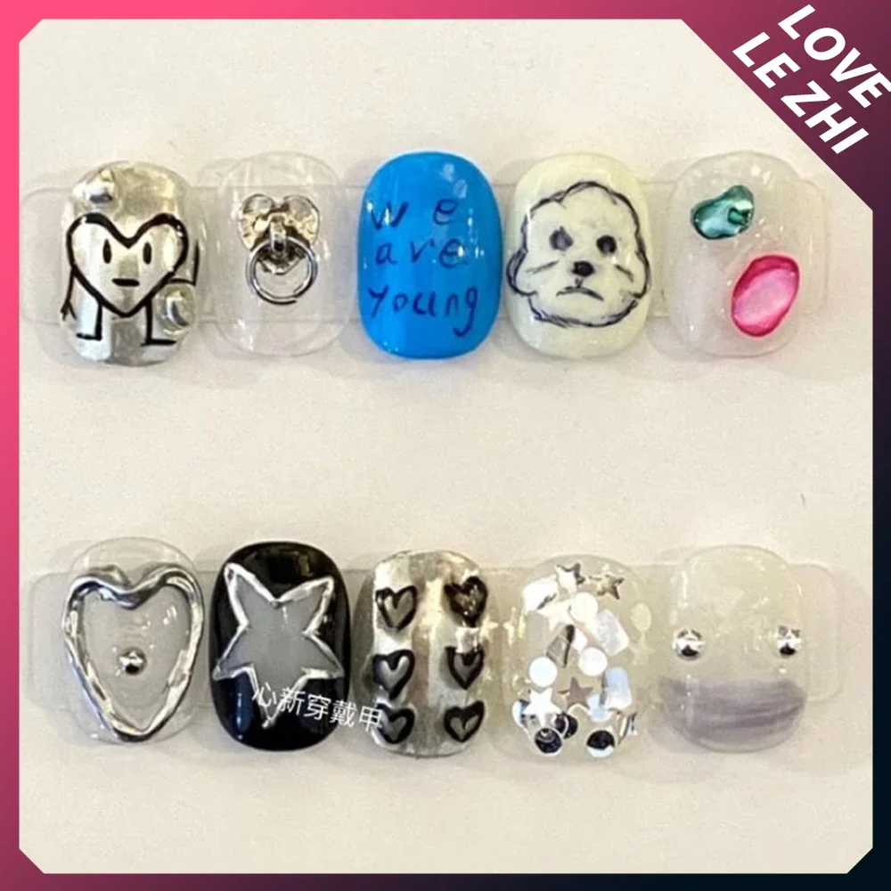 10 шт., забавные цветные корот – обзор и цена Nail Art Love