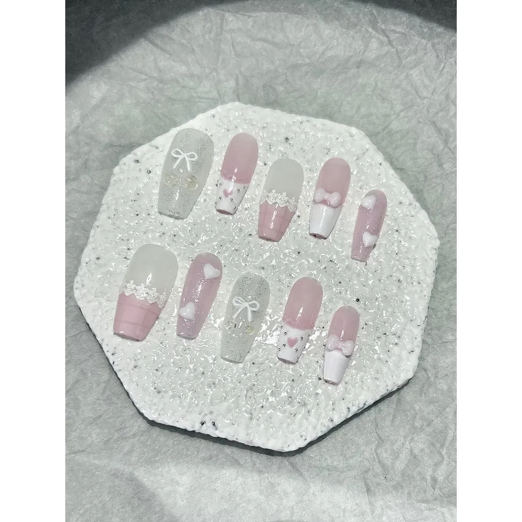 10 шт. Розовый бант Любовь Кру – обзор и цена Nail Art Love
