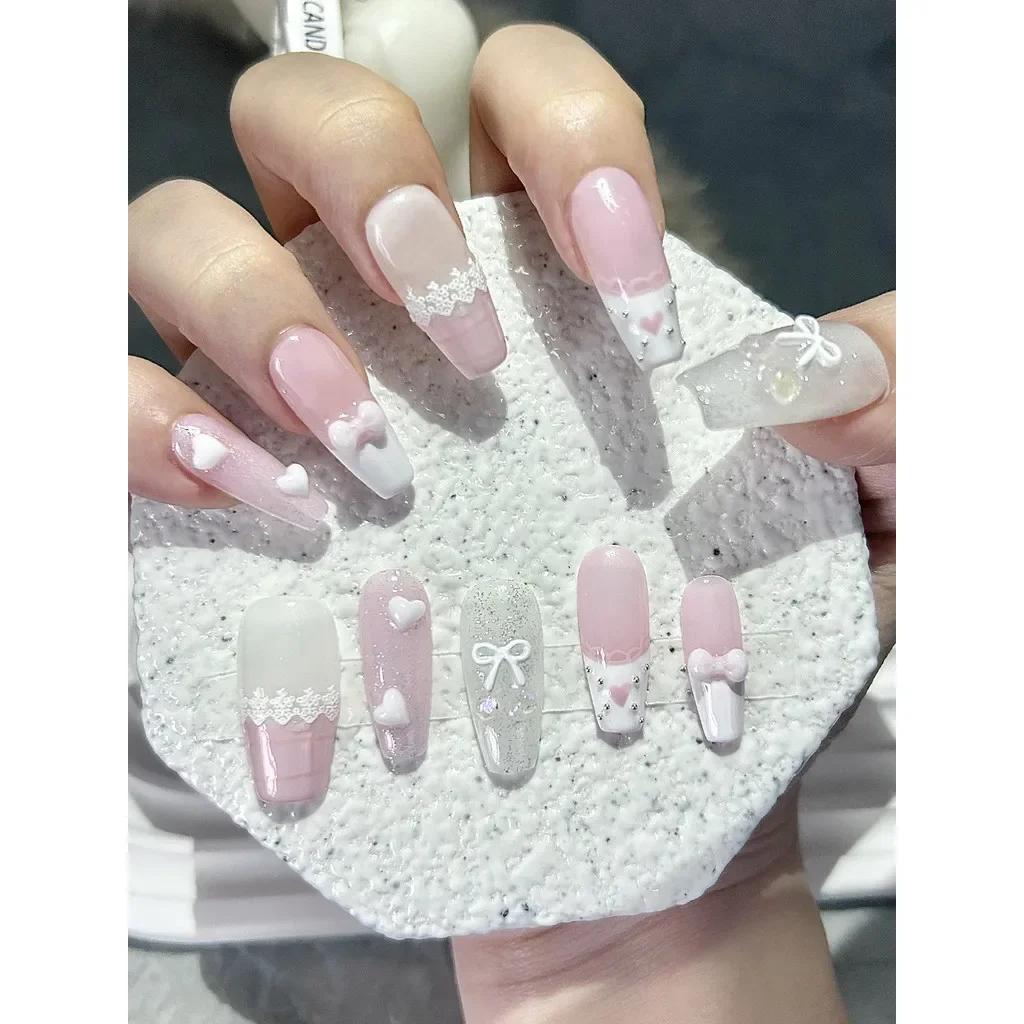 10 шт. Розовый бант Любовь Кру – обзор и цена Nail Art Love