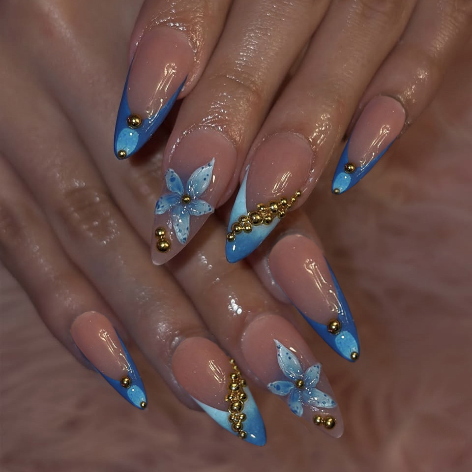 Накладные ногти цвета нюд с ро – обзор и цена Nail Art Flower