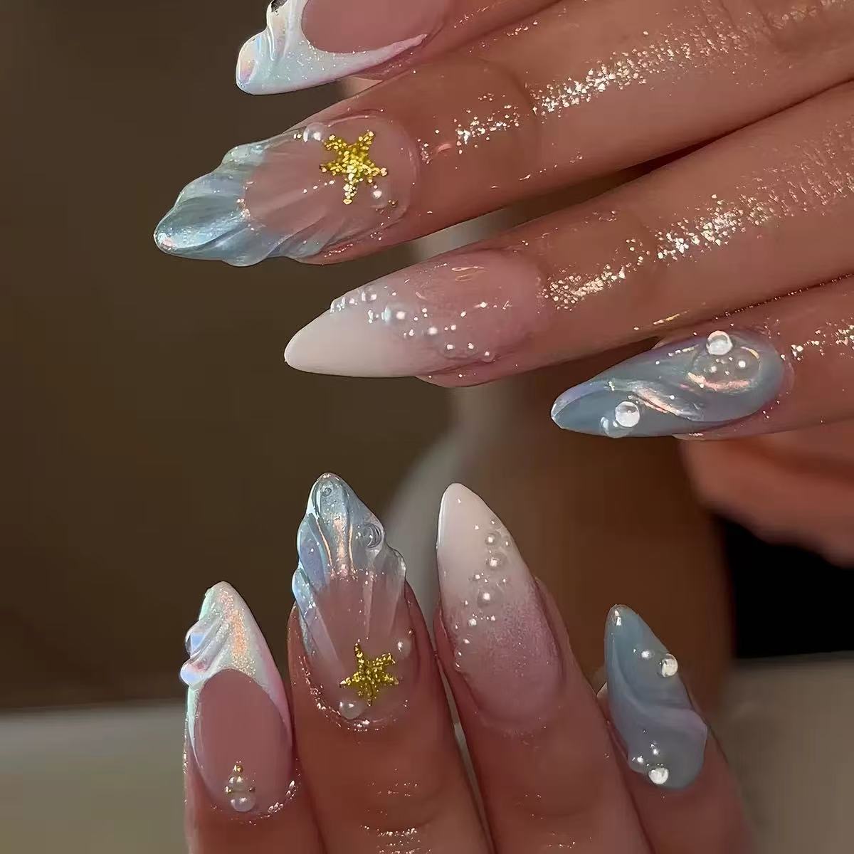 24 шт. коротких овальных 3D-на – обзор и цена Nail Art French Nails
