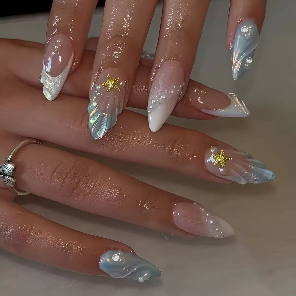 24 шт. коротких овальных 3D-на – обзор и цена Nail Art French Nails