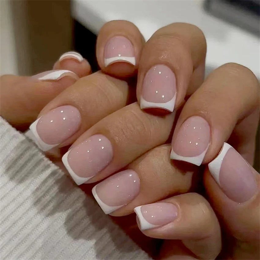 24 шт./компл. короткие француз – обзор и цена Nail Art French Nails