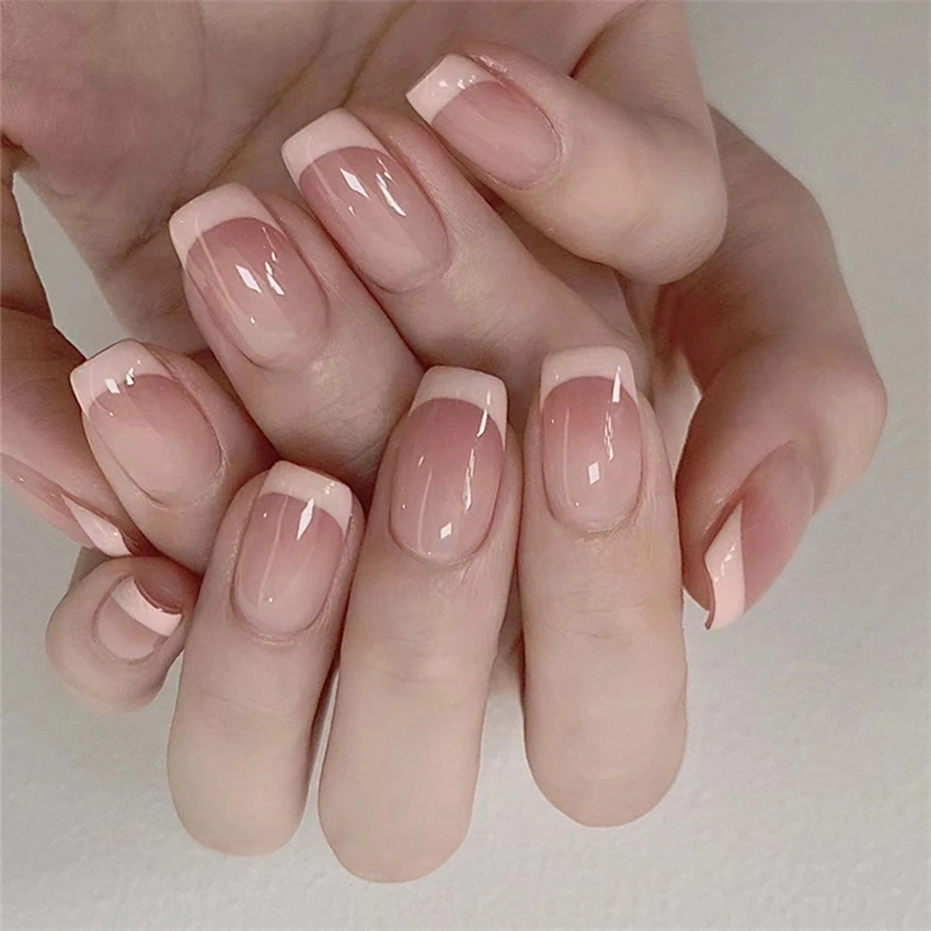 24 шт./компл. короткие француз – обзор и цена Nail Art French Nails