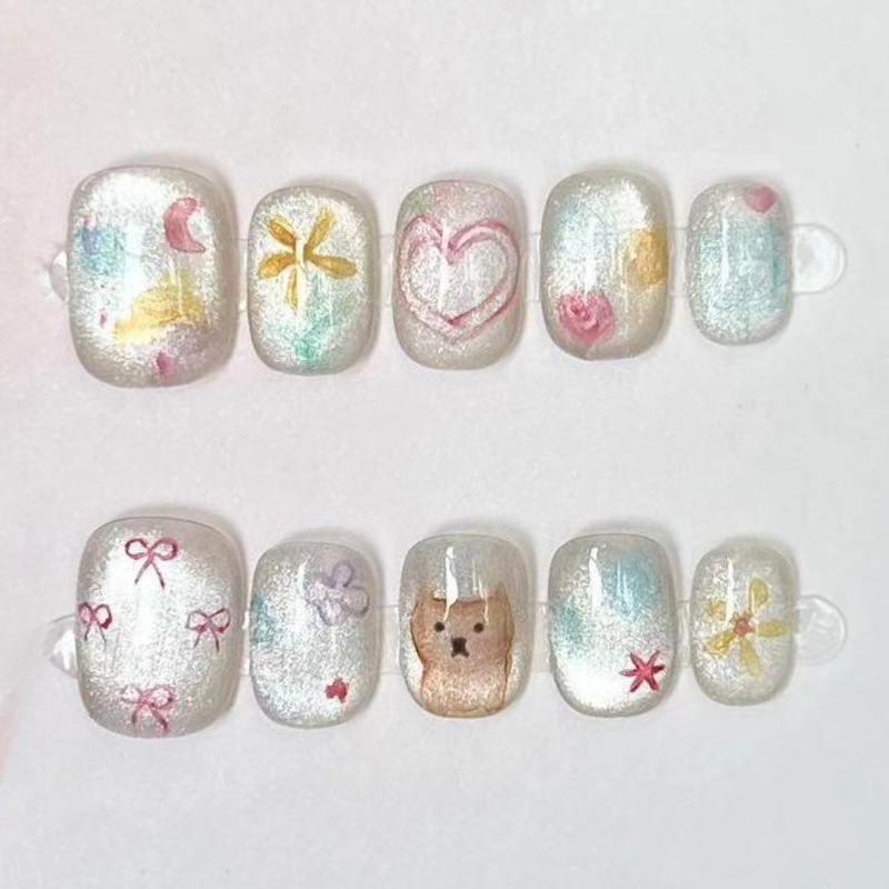 10 шт. милые короткие круглые  – обзор и цена Nail Art Full Color