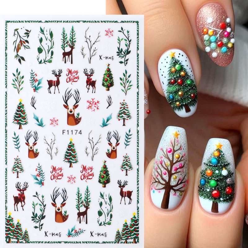 2 шт., праздничные рождественс – обзор и цена Nail Art Xmas Tree