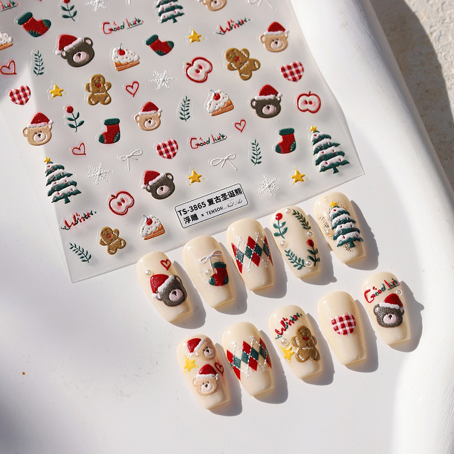 Милые рождественские наклейки  – обзор и цена Nail Art Xmas Tree