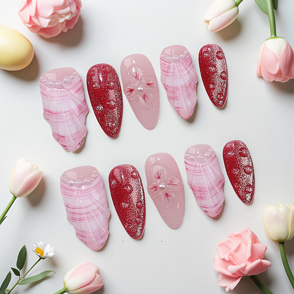 Набор из 10 накладных ногтей с – обзор и цена Nail Art Flower