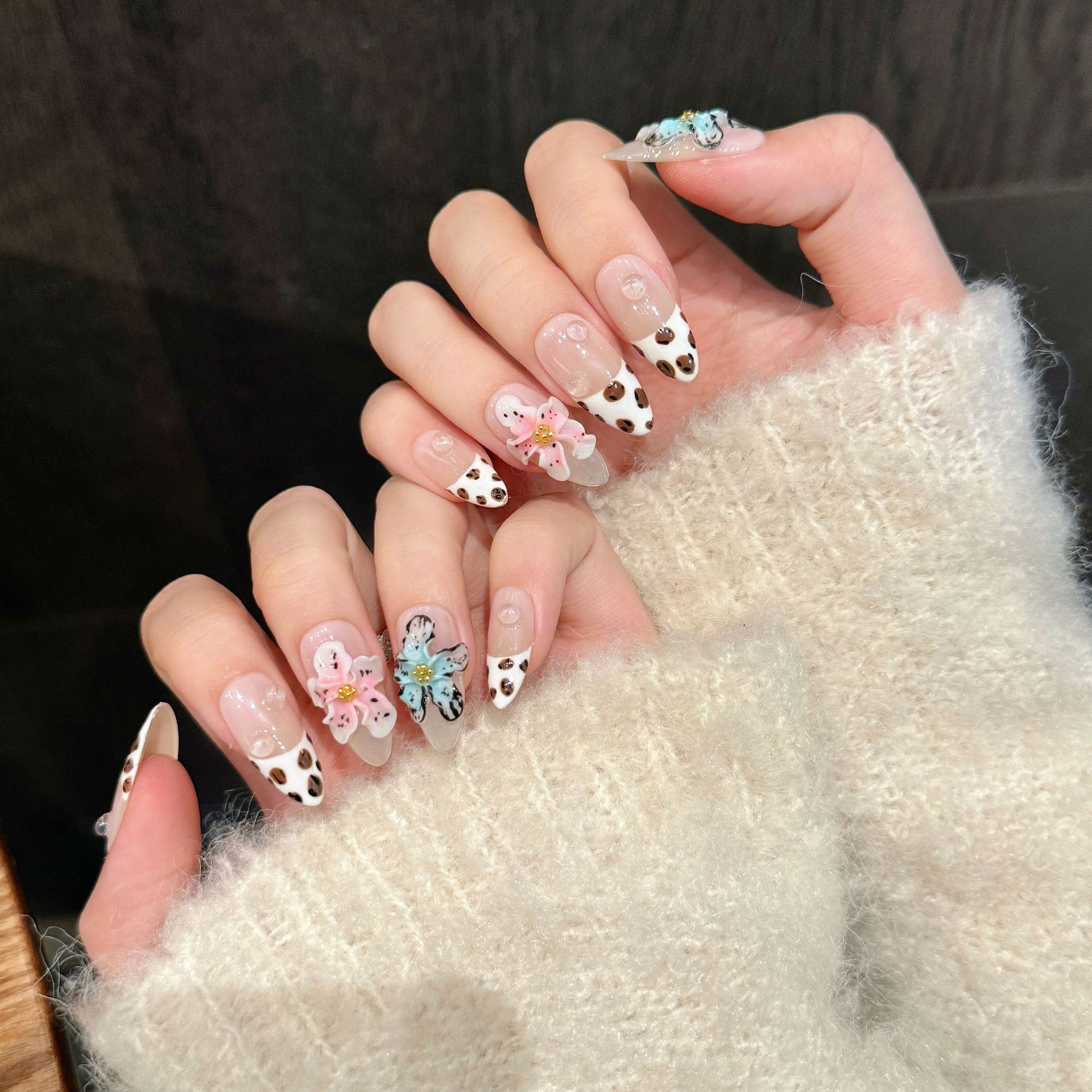 10 шт. глянцевые миндалевидные – обзор и цена Nail Art Flower