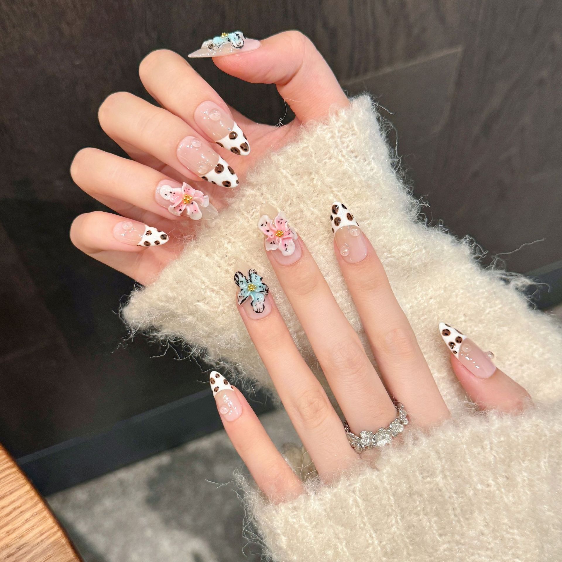 10 шт. глянцевые миндалевидные – обзор и цена Nail Art Flower
