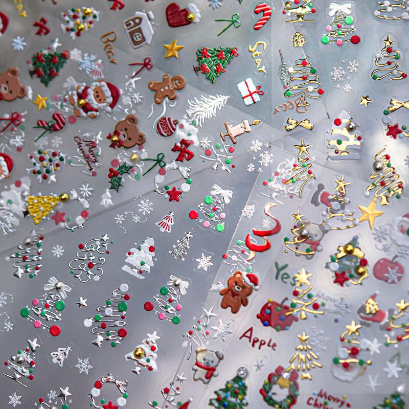 3D-наклейки для ногтей с блест – обзор и цена Nail Art Xmas Tree