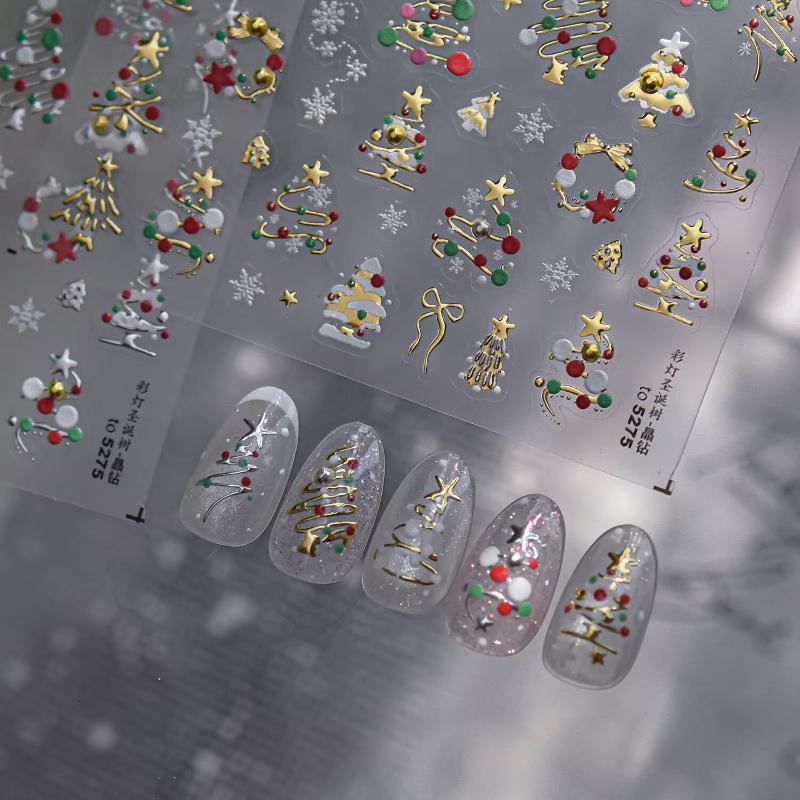 3D-наклейки для ногтей с блест – обзор и цена Nail Art Xmas Tree