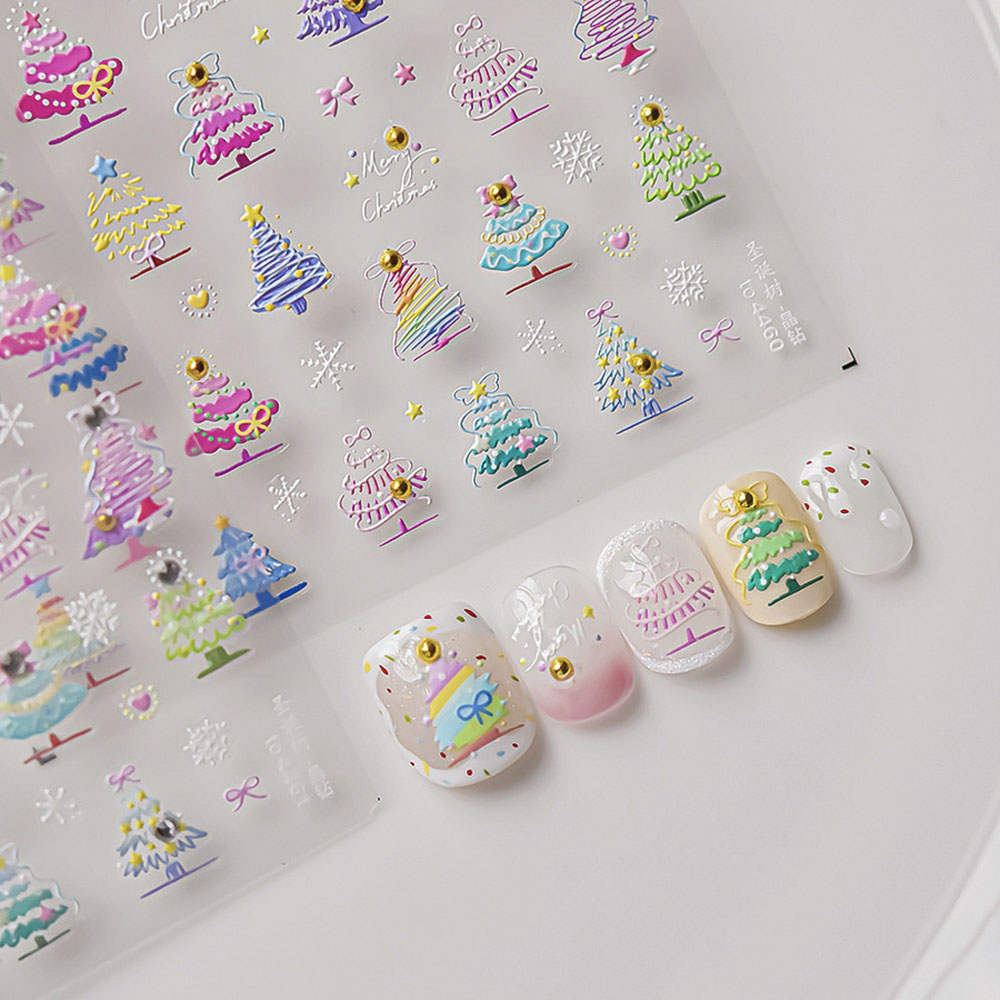 Рождественские наклейки для ди – обзор и цена Nail Art Xmas Tree