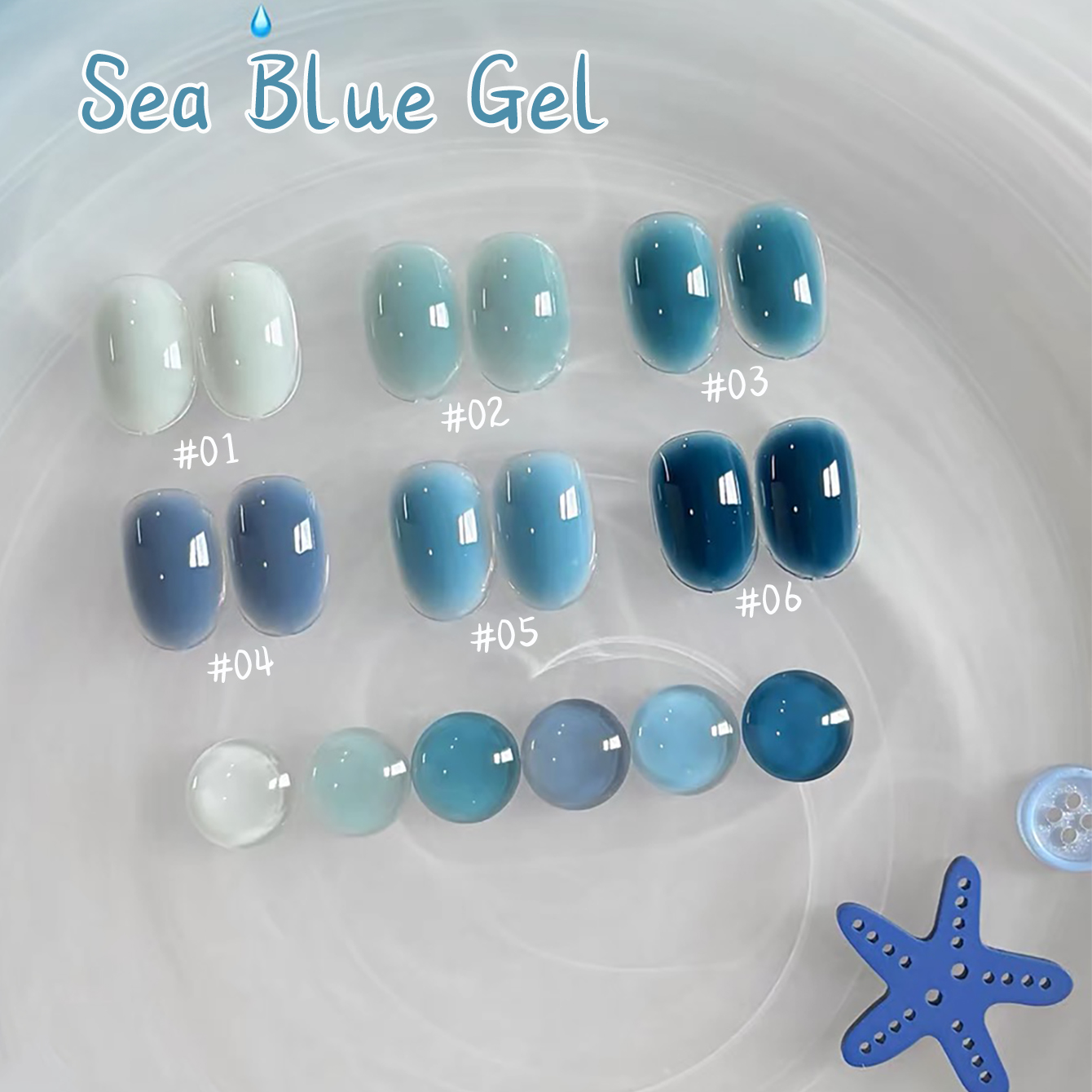 1-10 шт. WS Ice Transparent Bl – обзор и цена Nail Art Ice Blue