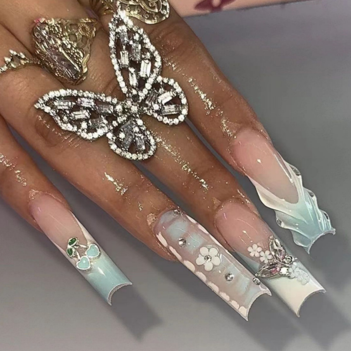 24 шт., цветочный пресс на ног – обзор и цена Nail Art French Nails